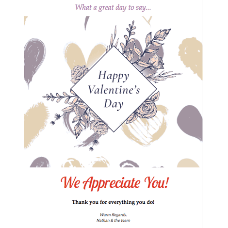 Valentine's Day Floral Appreciate From Office eCard